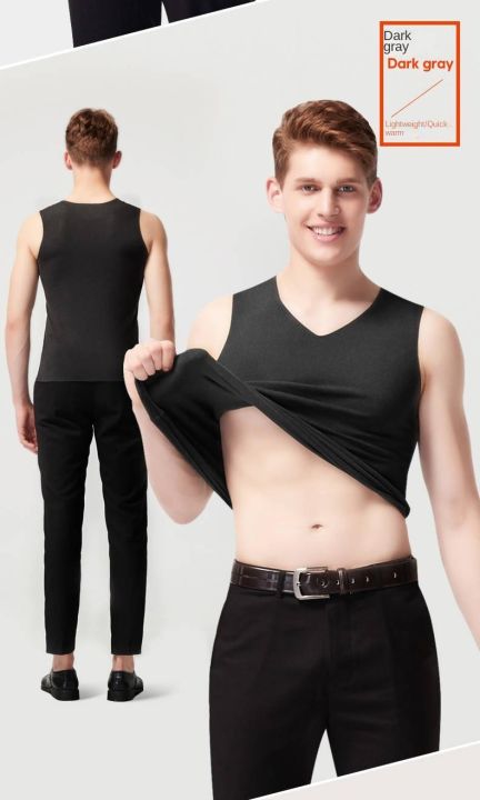 Mens%20Underwear%2037%C2%B0%20Heating%20Fiber%20Plus%20Velvet%20Seamless%20Vest%20Men's%20Winter%20Slim%20Warm%20Bottoming%20Shirt%20Men's%20Speed%20Thermal%20Underwear%20-%20Image%206