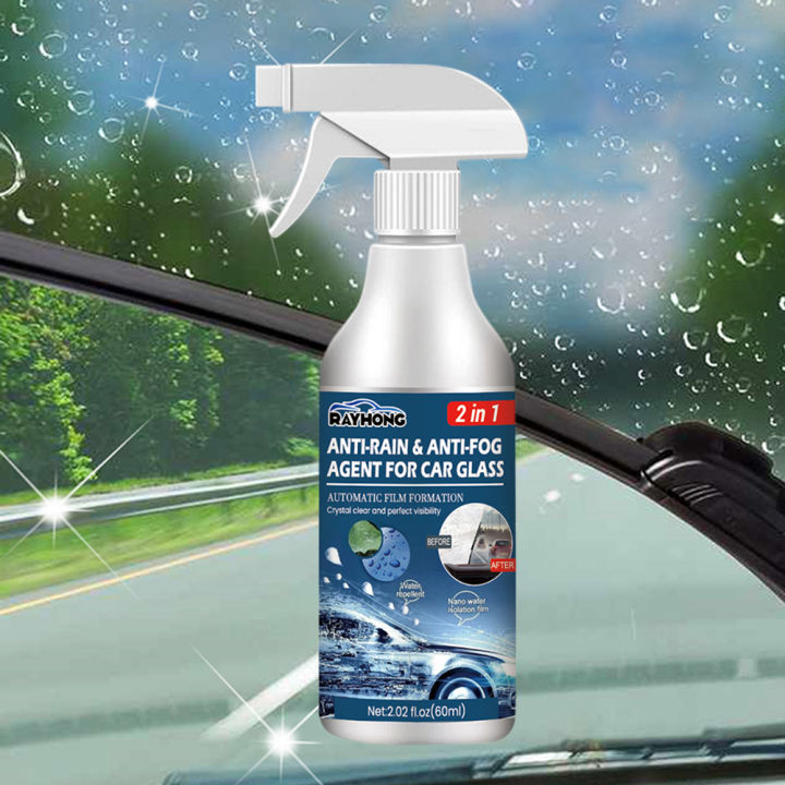 Car Glass Waterproof Coating Agent 60ml Auto Windshield Rainproof Agent Anti Fog Spray Portable for Windshield Rearview Mirror