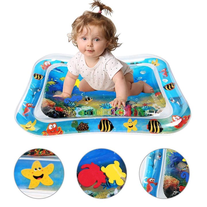 Water Play Mat Kids Toys Inflatable Tummy Time Leakproof Water Play Mat Waterbed Baby for Crawling Kids Baby Mats for Floor Mat for Babies