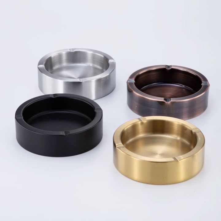 1pcs%20Luxury%20Stainless%20Steel%20Round%20Metal%20Ashtray%20for%20Cigarette%20Cigar%20-%20Portable%20Home%20Office%20Patio%20Tabletop%20Countertop%20Ash%20Tray%20-%20Durable%20Fancy%20Outside%20D%C3%A9cor%20Hotel%20Restaurant%2012%20cm%20-%20Image%202