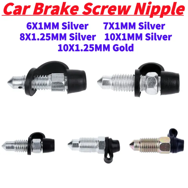 Universal Car Brake Bleeder Screw Nipple Multi-size Car Motorcycle Brake Pump Caliper Bleed Screw Nipple Easy Operation Parts