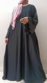 black colour imported nida fabric latest abaya with premium quality nug work on sleeves and front. 