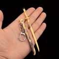 Alloy sword model, sword model keychain, five clawed golden dragon sword with sheath alloy model, antique sword model imitation.