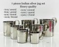 7 Pieces Indian Silver Jug Set Heavy Quality. 