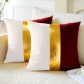 Luxury Patch Work Golden Laser Cut Velvet Cushion Covers. 