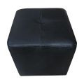 Square Shape Rexin Coated Puff Stool - Black. 