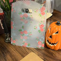 50pcsThanks Bag with Handle,Boutique Packaging Bag Souvenir Bag Plastic Floral Tote Bag,Birthday Party Wedding SouvenirBag.