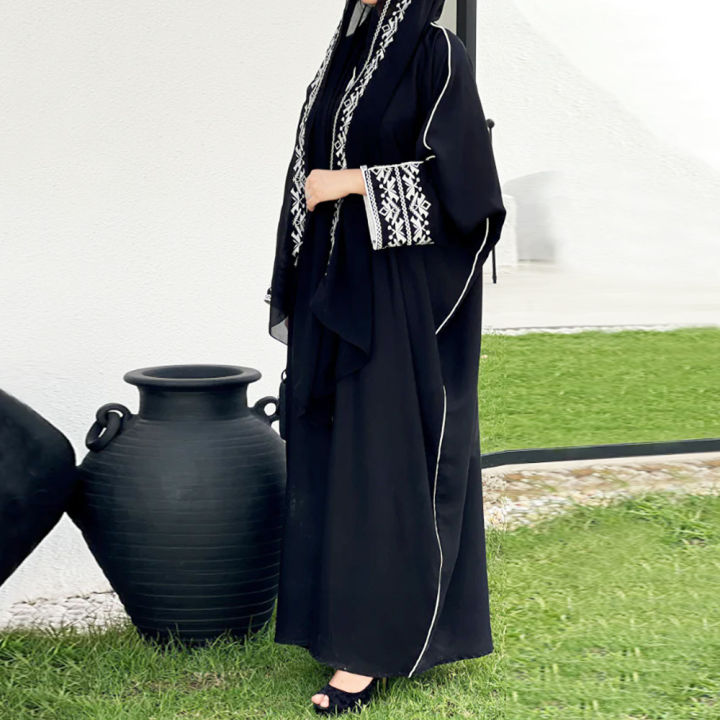 Fashion%20Classic%20Embroidered%20Abaya%20Hijab%20Dress%20Kimono%20Coat%20Outwear%20Women%20Long%20Sleeve%20Loose%20Arabic%20Muslim%20Dubai%20Moroccan%20Caftan%20-%20Image%204