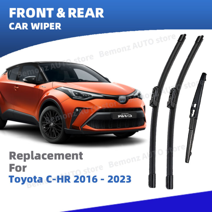 LHD Front Rear Windshield Wiper Blades For Toyota C-HR CHR C HR 2016-2023 3pc Windscreen Window Accessories 2017 2018 2019 2020