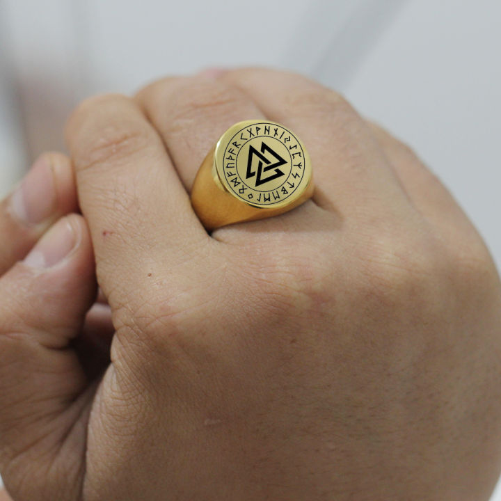 VQYSKO%20Solomon%20Six-Pointed%20Star%2012%20Constellation%20Round%20Signet%20Rings%20Stainless%20Steel%20Band%20for%20Men%20Women%20-%20Image%202