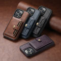 SUTENI Leather Card Holder Wallet Case 2-in-1 Bracket Compatible with Magsafe Wireless Charging For iPhone 16ProMax 15Plus 14 13. 