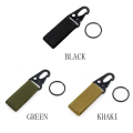 2pcs Tactical Hanging Buckle Molle Nylon Webbing Carabiner Belt Triangle Keychain for Outdoor Climbing Camping Tool Accessory. 
