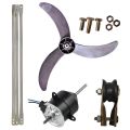 12 Volt DC Fan Motor Kit (100% copper baleno motor + Fan blade + 3 metal sticks + Fan rubber + nut bolts). 