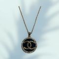 Chanel Design Necklace With Black EarStud Complete Set High Quality. 