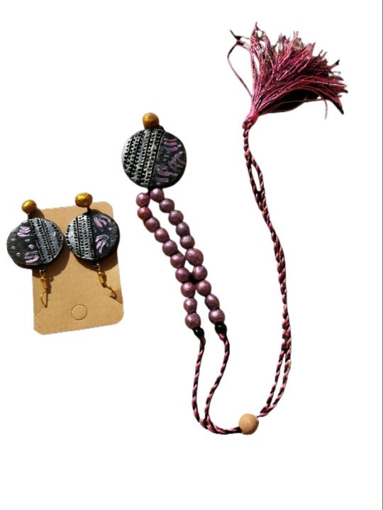 Handmade terracotta jewellery made from clay