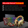 RGB Gaming Keyboard and Mouse and Headphones Combo with FREE Mousepad in Low price ~ Mechanical Feeling Gaming Key Board with 7 light RGB Gaming Mouse ~ Wired Keyboards for Mobile Gaming, Pubg, Laptop, PC, Minecraft, Xbox - 112 Keys - By FunBug. 