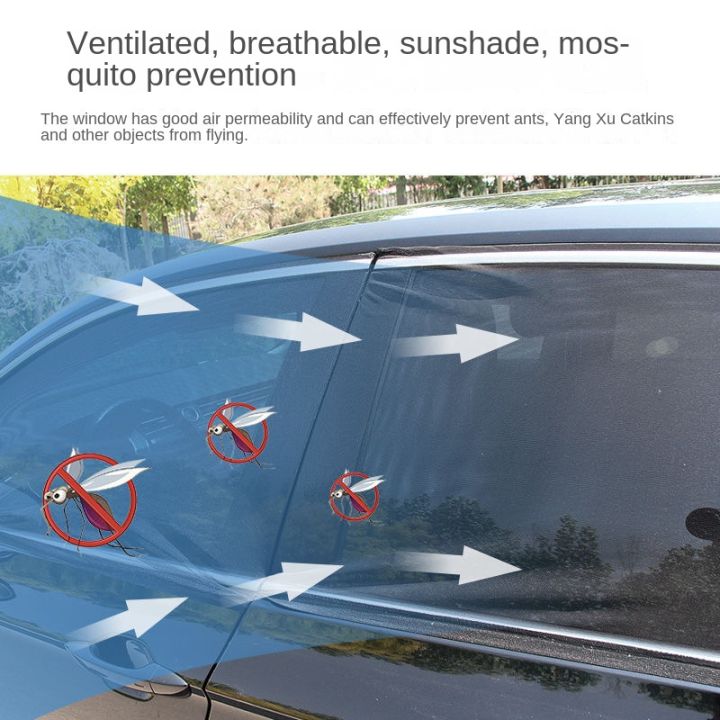 2pcs%20Car%20Rear%20Side%20Window%20Sunshade%20UV%20Protect%20Shield%20Mesh%20Prevent%20Mosquito%20Sunshine%20Privacy%20Protection%20Foldable%20Curtain%20-%20Image%203