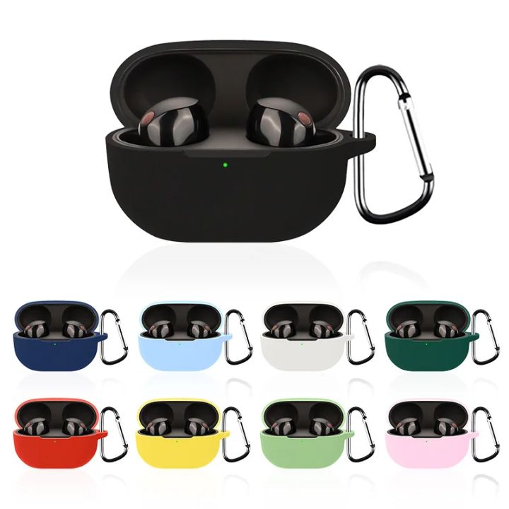 Case for  WF 1000XM5 Wireless Earphone Covers Shockproof Soft Silicone Headset Anti-Scratch Protective Cases With Hook