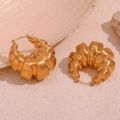 Gold Color High Quality Retro Punk Geometric Round Hoop Earrings Women's Fashion Gothic Exquisite Earrings. 