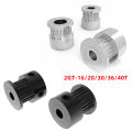 2PCS 2GT Synchro Wheel 16 20 30 36 40 Teeth 2GT Timing Pulley Bore 4/5/6/6.35/8mm for GT2 Timing Belt width 6MM 3D Printer Parts. 