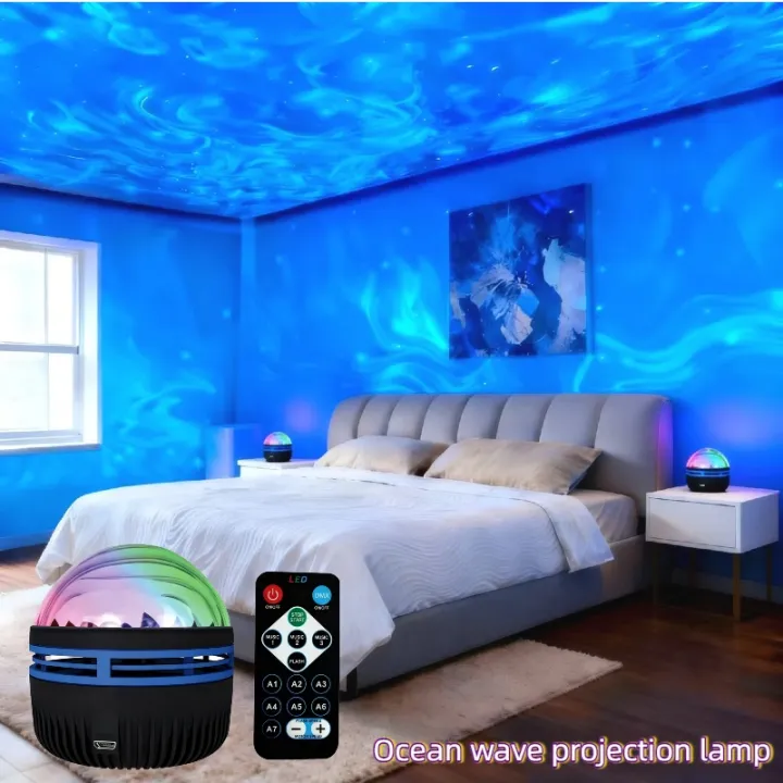 Remote Control LED Starry Ocean Projector Multiple Lighting Modes, RGB ...
