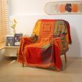 Large Boho Plaid Blanket Romantic Bohemian Chenille Throw Jacquard Gaint Couch Cover Plaid Tassels Decorative Sofa Chair Blanket. 