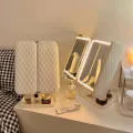 Trifold Makeup Mirror LED Lights Dorm Dressing Mirror Beauty Light up your fill light with Smart Complementary Makeup Mirror Trifold. 