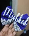 Customized Name bow with clip or elastic headband for girls, new born and babies, Best quality Hair Accessories for Hair tie. 