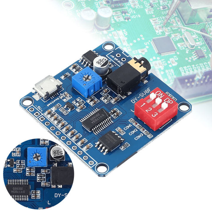 Voice%20Sound%20Playback%20Module%20Arduino%20MP3%20Player%20Module%20UART%20I/O%20Trigger%20Class%20D%20Amplifier%20Board%205W%208M%20Storage%20DY-SV8F%20SD/TF%20Card%20-%20Image%203
