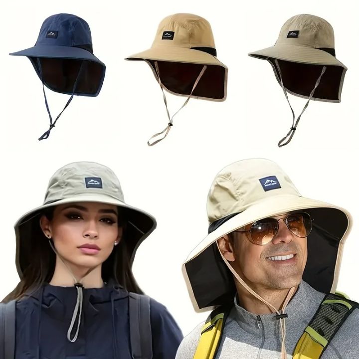 Unisex%20Wide%20Brim%20Hats%20Quick-drying%20Caps%20Bucket%20Mesh%20Breathable%20Sun%20Hat%20with%20Neck%20Flap%20for%20Fishing,%20Traveling%20O%20-%20Image%204