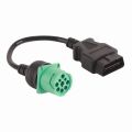 9 Pin Male Head to 16 Pin OBD2 Truck Diagnostic Scanner Cable Adapter for Cummins Diesel Engine. 