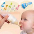 Baby Safe Feeding Bottle Silicone Squeeze Feeding Spoon Milk Bottle Training Feeder Food Supplement Tools. 