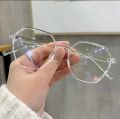 Transparent Lightweight Anti Glare UV Ray Eyeglasses For Men and Women (Durable, Flexible and Light-Weight) Zero Power Bluecut and Antiglare Computer Eyeglasses | Transparent Hexagonal Full Rim | For Men and Women | Small | LA E14961. 