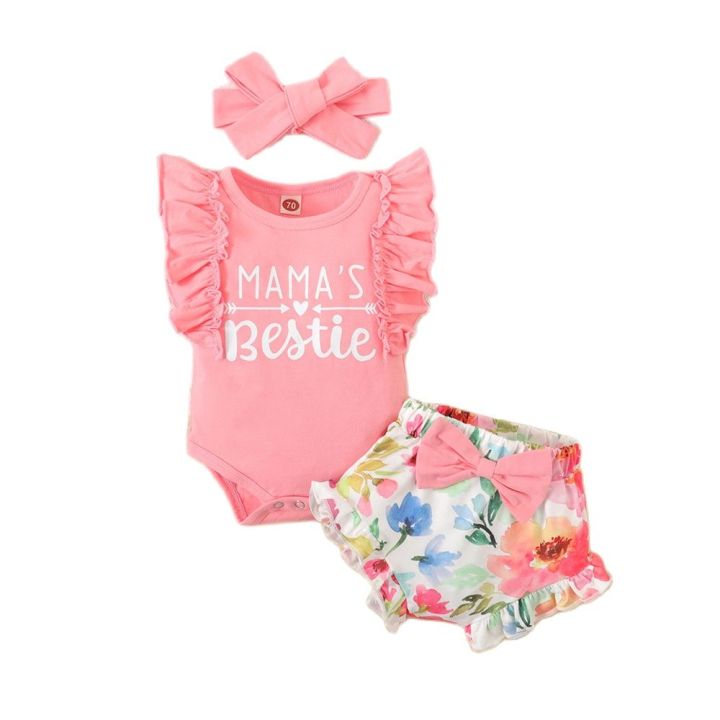 0-18Months%20Newborn%20Baby%20Girl%20Clothes%20Mommy's%20Girl%20Print%20Sleeveless%20Romper%20Top+Flowers%20Shorts+Headband%20Summer%20Lovely%203PCS%20Outfit%20-%20Image%207
