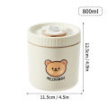 WORTHBUY Portable Insulated Lunch Box 304 Stainless Steel Fruit Salad Food Container Leak-proof Bento Box Microwave Heatable.
