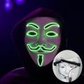 Led Hacker Mask V Vendetta Mask Adults Luminous Led Light Up Mask For Party Costume Accessories Props Halloween Mask. 