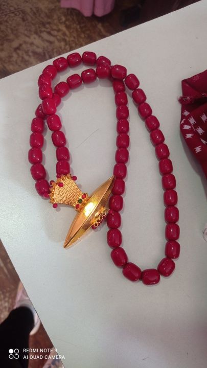 Pure%20Gold%20Plated%20Traditional%20Newari%20Jewellery%20Set%20With%20Napusikha,%20Red%20Tayo,%20Makasi%20-%20Image%202