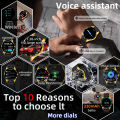 LIGE Smart Watch Sports Fitness Tracker Sleep Health Monitor Bluetooth Call Weather AI Voice Waterproof Luxury Men's Smartwatch.