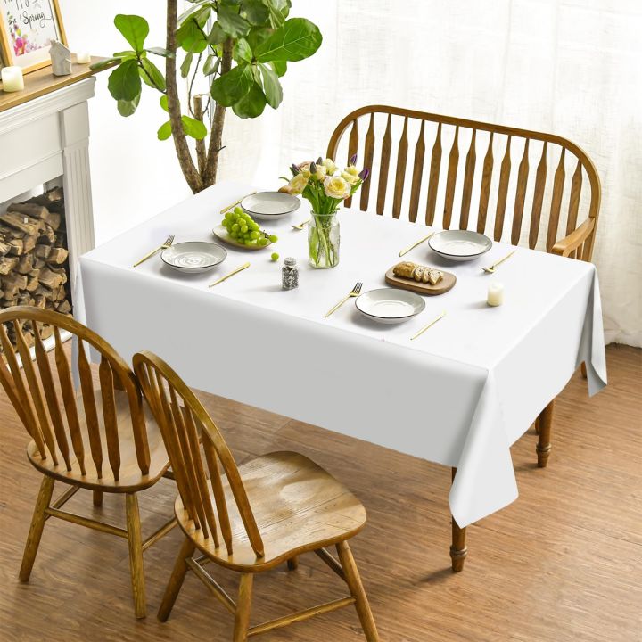 220*130cm%20White%20Plastic%20Tablecloth%20Plastic%20Table%20Cloth%20Disposable%20Tablecloths%20Tablecloths%20for%20BBQ%20Party%20Fine%20Dining%20Wedding%20-%20Image%202