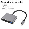 3-in-1 USB C Hub with 100W Power Delivery USB 3.0 4K HDMI-compatible for MacBook Surface Chrome Steam Deck Stable Smart Adapter. 