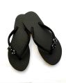 Cute Black Bow With White Dots Bow Slippers. 