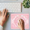 Magic Circle Mouse Pad XS Small Glass Mousepad For PC Gamer Desktop Decoration Office Mouse Mat Creative Pink Anime Desktop Pad. 