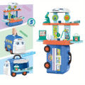 Children Pretend Simulation Plastic Educational Toys Bus Sets Doctor Kit，5 in 1 Doctor Play Kit for Kids Age 3+ Boys Girls. 