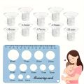 Flange Sizing Kit with 10PCS Flange Inserts 13/15/17/19/21mm, Nipple Measurement Tool, Silicone Breast Pump Flange Insert Kit.