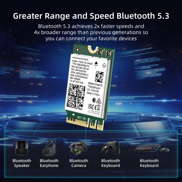 WiFi%206E%20AX210%20Wireless%20Card%20Bluetooth%205.3%20Tri%20Band%202.4G/5Ghz/6G%20Desktop%20Kit%20Antenna%20For%20Intel%20AX210NGW%20M.2%20NGFF%20Wlan%20WiFi%20Card%20-%20Image%204