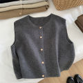 Autumn New Women Cardigan Korean Elegant Knitted Sleeveless Female Casual Sweater Tanks Fashion New Slim Ladies Casual Tops. 