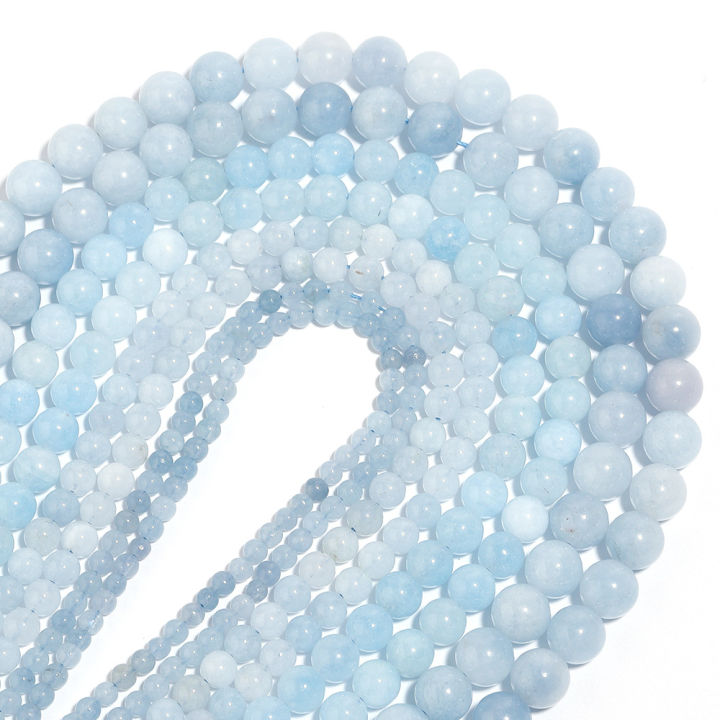 1%20Strand%204/6/8mm%20Natural%20Aquamarines%20Stone%20Beads%20Blue%20Round%20Gemstone%20Bead%20for%20Jewelry%20Making%20DIY%20Bracelet%20Necklace%20Accessories%20-%20Image%203