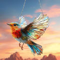 1PC Beautiful birds Hanging Decoration Hanging Pendant Wind Chime Suncatcher Home Window Ornament Garden Interior Decoration. 