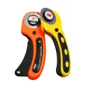 45mm Rotary Cutter Leather Fabric Cutting Leathercraft Tool Handle Rolling Cutter with Safety Lock for Quilting Sewing Crafting. 