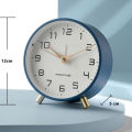 Nordic Luxury Alarm Clock Mute Children's Student Desk Table Clock Bedroom Study Room Simple Frosted Metal Clock. 